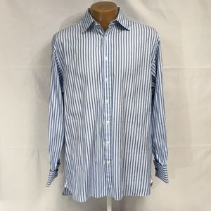 Thomas Pink Blue Striped Dress Shirt